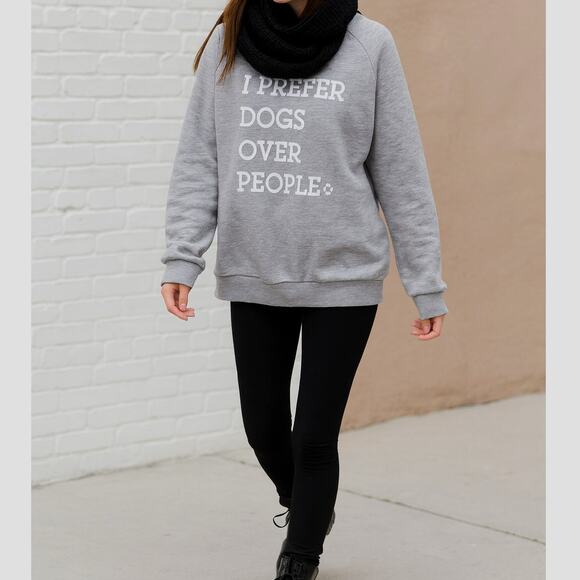 Women's Grey Sweatshirt Sz. Small Dog Lover Casual Pets Quotes Graphic - Picture 2 of 8